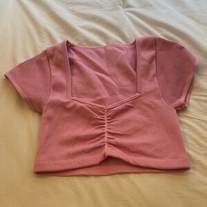 Aerie Pink Ribbed Crop Top